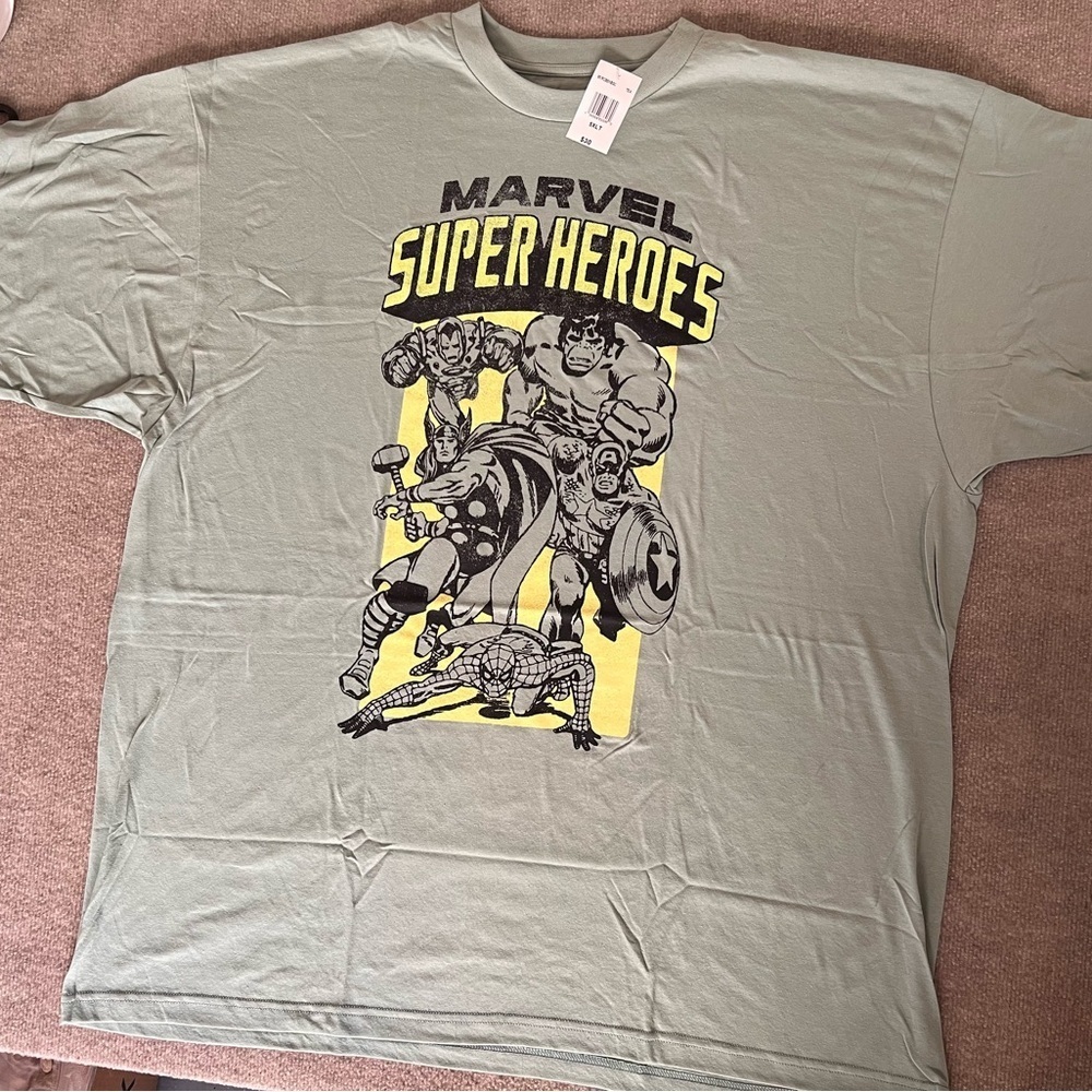Marvel Super Heroes Graphic Tee - Light Green - Picture 1 of 3